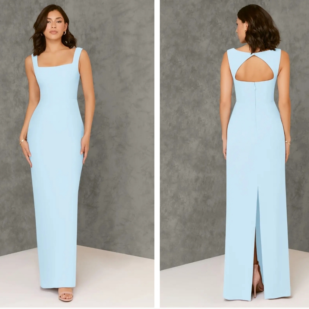AZAZIE Elegant Light Blue Sleeveless Dress